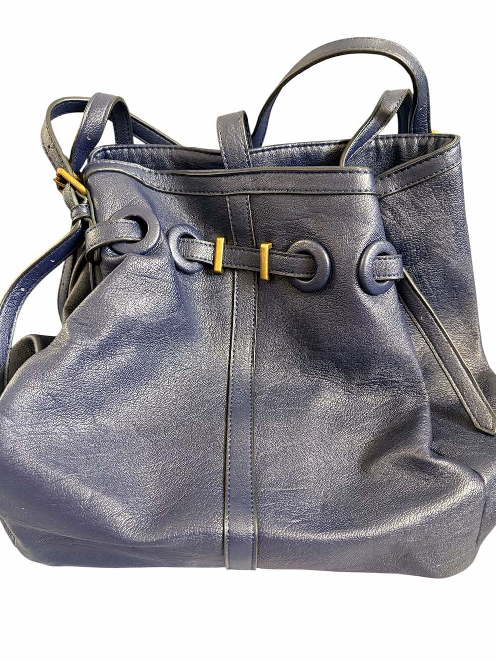 Ampere Blue Vegan Leather  Satchel Crossbody Bag